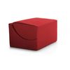 Puf Talamo Italia Clever Doble, 100% Made In Italy, Puf Convertible En Chaise Longue En Ecopiel, Cm 100x200h70, Color Rojo