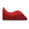 Puf Talamo Italia Clever Doble, 100% Made In Italy, Puf Convertible En Chaise Longue En Ecopiel, Cm 100x200h70, Color Rojo