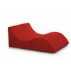 Puf Talamo Italia Clever Doble, 100% Made In Italy, Puf Convertible En Chaise Longue En Ecopiel, Cm 100x200h70, Color Rojo