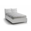 Talamo Italia Cama Individual Y Media Con Contenedor Giulia, Made In Italy, Cama Con Tapizado De Cuero Ecológico, Apertura Frontal, Apta Para Colchón De 120x190 Cm, Blanco