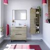 Mueble De Baño De Dos Cajones Con Espejo Para Lavabo Sobre Encimera