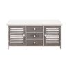 Banco Alacena 3 Cajones 2 Puertas Madera Blanco Gris 44x90x34 Rebecca Mobili