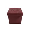 Ottoman Puff Suelo Cuero Sintético Bordeaux Plegable 30x30x30 Rebecca Mobili