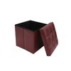 Ottoman Puff Suelo Cuero Sintético Bordeaux Plegable 30x30x30 Rebecca Mobili