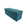 Pouf Acolchado Puff Asiento Contenedor Azúl 38x110x38 Rebecca Mobili