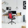 Silla Oficina Gamer Negra Roja Cuero Sintético Nylon 120x66x63 Rebecca Mobili