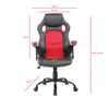 Silla Oficina Gamer Negra Roja Cuero Sintético Nylon 120x66x63 Rebecca Mobili