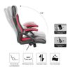 Silla Oficina Gamer Negra Roja Cuero Sintético Nylon 120x66x63 Rebecca Mobili