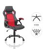 Silla Oficina Gamer Negra Roja Cuero Sintético Nylon 120x66x63 Rebecca Mobili