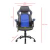 Silla Escritorio Oficina Gaming Negro Blu Cuero Sinético 120x66x63 Rebecca Mobili