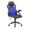 Silla Escritorio Oficina Gaming Negro Blu Cuero Sinético 120x66x63 Rebecca Mobili