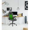 Silla Giratoria Negro Verde Nylon Falso Cuero Ruedas 120x66x63 Rebecca Mobili