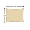 Toalla De Sol Vela Retangular Beige Proteccion Rayos Uv 2x3 Rebecca Mobili