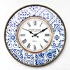 Reloj Decorativo Metal Blanco Azul Analógico 50x50x4.5 Rebecca Mobili