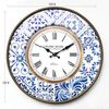 Reloj Decorativo Metal Blanco Azul Analógico 50x50x4.5 Rebecca Mobili