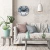 Reloj De Pared Blanco Gris Azul Mdf Shabby Round 33,8x33,8x4 Rebecca Mobili