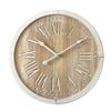 Reloj De Pared Redondo Shabby Marron Blanco Analog Mdf 40x40x4,5 Rebecca Mobili