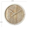 Reloj De Pared Redondo Shabby Marron Blanco Analog Mdf 40x40x4,5 Rebecca Mobili