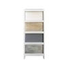 Cómoda 4 Cajones Madera Blanca Beige Gris Montada 79x30x24 Rebecca Mobili