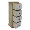 Cajonera Estrecha Madera Blanco Beige Shabby 80,5x29x25 Rebecca Mobili