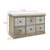 Banco Cajonera Beige 6 Cajones Asiento Acolchado 49x77,5x35 Rebecca Mobili