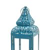 Juego De Farolillos Portavelas Azul Metal Pvc 39x14,5x14,5 Rebecca Mobili