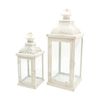 2 Candelabros Farolillos Metal Pvc Blanco Shabby 50x19x19 Rebecca Mobili