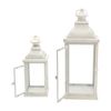 2 Candelabros Farolillos Metal Pvc Blanco Shabby 50x19x19 Rebecca Mobili