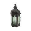 Farol Decorativo Verde Negro Vidrio Metal  Balcón 32x16x14 Rebecca Mobili