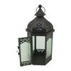 Farol Decorativo Verde Negro Vidrio Metal  Balcón 32x16x14 Rebecca Mobili