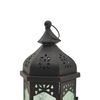 Farol Decorativo Verde Negro Vidrio Metal  Balcón 32x16x14 Rebecca Mobili