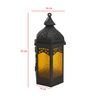 Farolillo Portavelas Amarillo Negro Vidrio Metal Hall 32x16x14 Rebecca Mobili