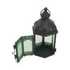 Lanterne Portavelas Decorativo Vidrio Metal Verde Negro 17x9x8 Rebecca Mobili