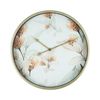 Reloj De Pared Decorativo Mdf Metal Vidrio Blanco Oro 40x40x6 Rebecca Mobili