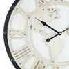 Reloj De Pared Redondo Vintage Blanco Y Negro 50x50x5 Rebecca Mobili