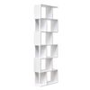 Moderna Librería Blanca Con 6 Estantes De Madera Para El Salón, Oficina Rebecca Mobili