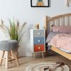 Mesita De Noche De 3 Cajones Para La Habitación De Los Niños 3 Cajones De Madera Moderna Tela De Colores Rebecca Mobili