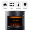 Chimenea Eléctrica Led Efecto Llama 3d Ajustable 1000w 2000w Negro Rebecca Mobili