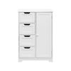 Armario Multiusos 4 Cajones 1 Puerta Madera Blanca Muebles De Baño Modernos Rebecca Mobili