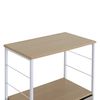 Gabinete Con Cajones De Madera, Metal Y Tela, Blanco Y Beige, Con 1 Estante Rebecca Mobili