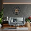 Reloj De Pared Moderno Mdf Metal Negro Marrón Para Casa Oficina Rebecca Mobili