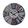 Reloj Decorativo Relojes De Pared Mdf Blanco Marrón Gris Estilo Retro Rebecca Mobili