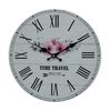 Reloj De Pared Shabby Mdf Blanco Tema Floral Para Salón Cocina Rebecca Mobili