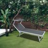 Tumbona Aluminio Gris Con Dosel Ajustable Para Jardín Playa Rebecca Mobili