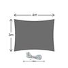 Toldo Vela Polietileno Gris Rectangular Con Cuerdas 3x4 Rebecca Mobili