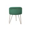 Taburete Puf De Terciopelo Verde Con Asiento Tapizado Para Salón Rebecca Mobili