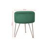 Taburete Puf De Terciopelo Verde Con Asiento Tapizado Para Salón Rebecca Mobili