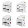 Estanteria Juguetes Infantil Mdf Blanco Gris Con 4 Cajas Rebecca Mobili