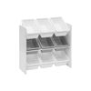 Organizador De Juguetes Estantería De Dormitorio Mdf Blanco Con 9 Cajas Extraíbles Rebecca Mobili