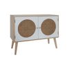 Mueble Bajo Para Tv Cómoda Multiusos Con 2 Puertas De Madera Blancas Y Marrones Rebecca Mobili